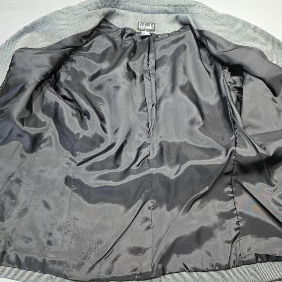 Rafaella Gray Suit Jacket Stretch Preppy Houndstooth Long Sleeve Button Women 12 - Picture 10 of 11